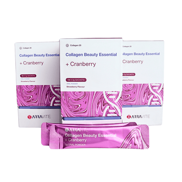 Collagen Beauty Essential + Cranberry Extract (Strawberry Flavour) - ARRAVITE