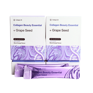 Collagen Beauty Essential + Grape Seed for Skin Firmness (Blood Orange Flavour) - ARRAVITE