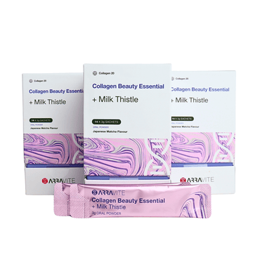 Collagen Beauty Essential + Milk Thistle Detox Support (Matcha Flavour) - ARRAVITE