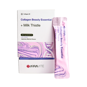 Collagen Beauty Essential + Milk Thistle Detox Support (Matcha Flavour) - ARRAVITE