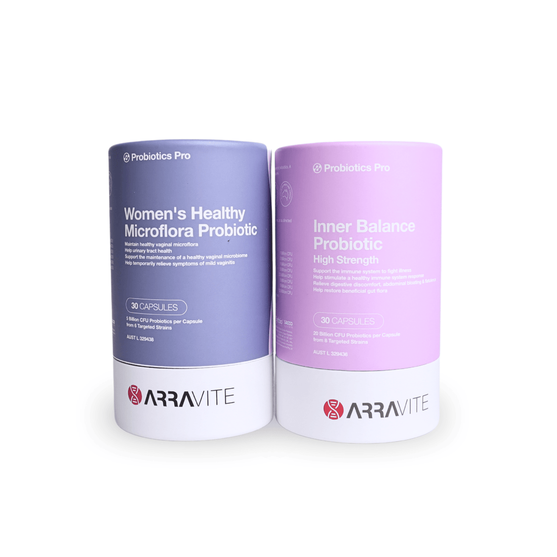 Feminine Balance Pack – Women's Healthy Microflora Probiotic + Inner Balance Probiotic Combo - ARRAVITE