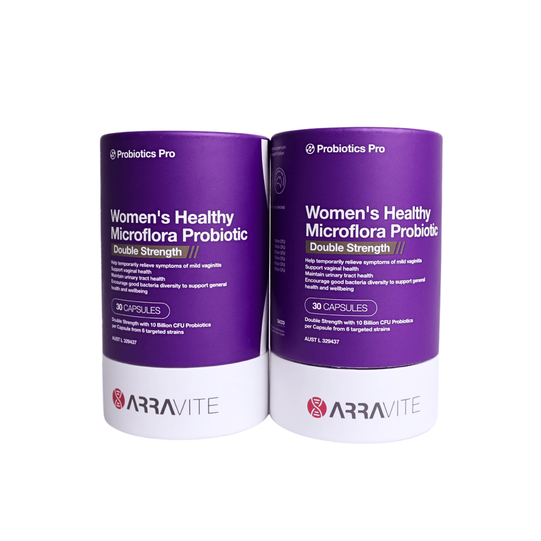 ARRAVITE Women’s Probiotics Double Strength 2-Month Pack, supports vaginal flora & microbiome balance