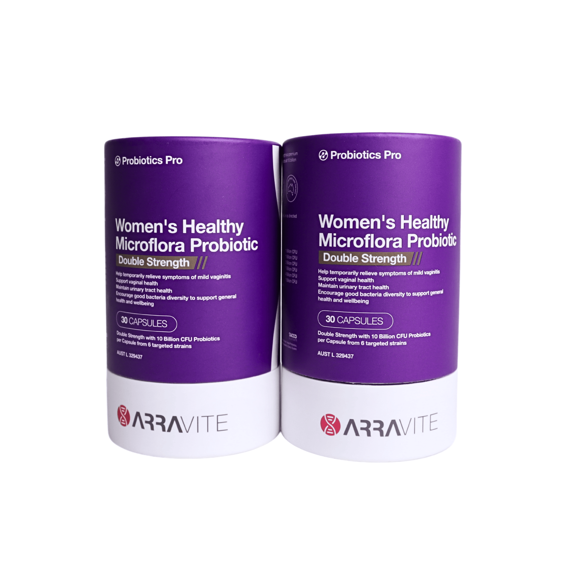 ARRAVITE Women’s Probiotics Double Strength 2-Month Pack, supports vaginal flora & microbiome balance