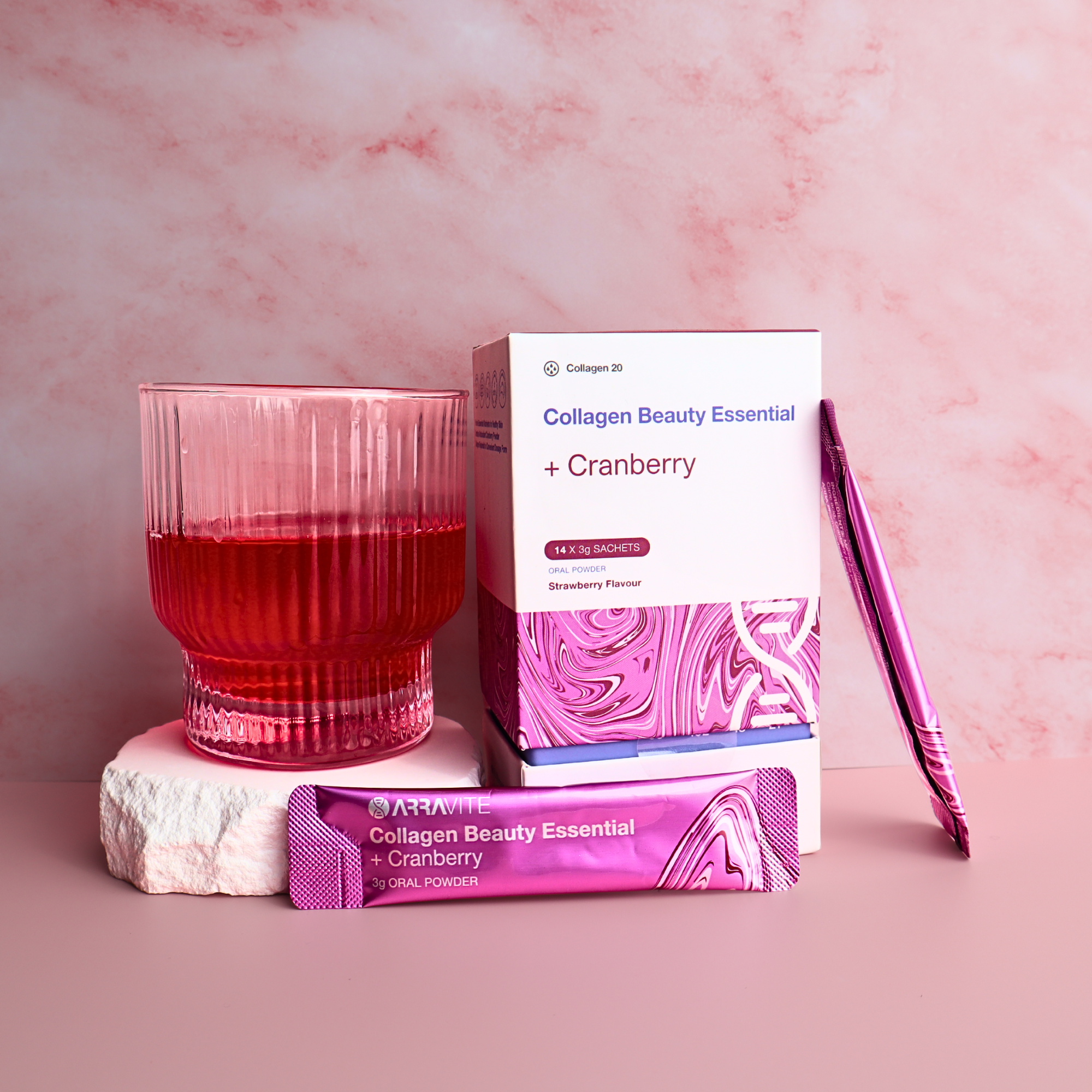 Collagen Beauty Essential + Cranberry Extract (Strawberry Flavour)