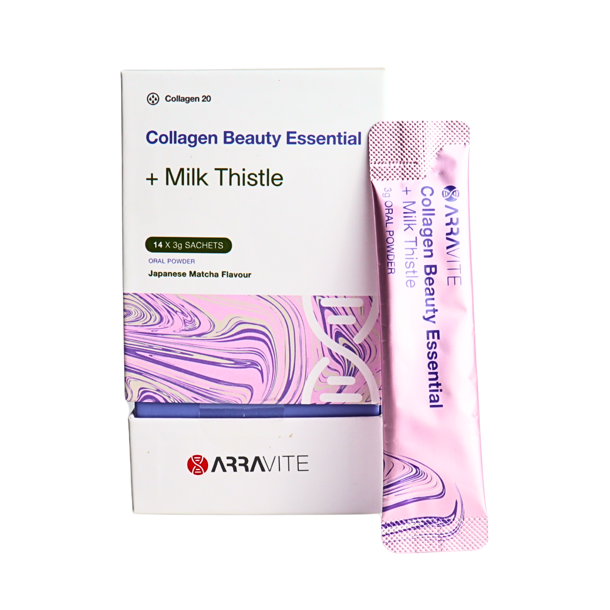 Collagen Beauty Essential + Milk Thistle Detox Support (Matcha Flavour)