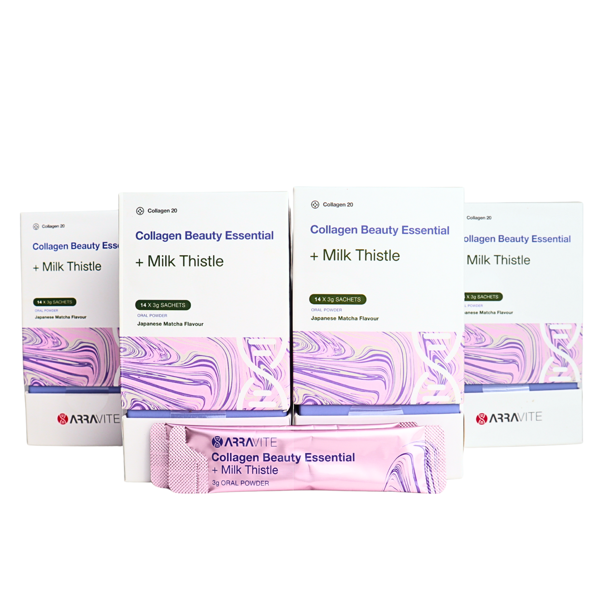 Collagen Beauty Essential + Milk Thistle Detox Support (Matcha Flavour)