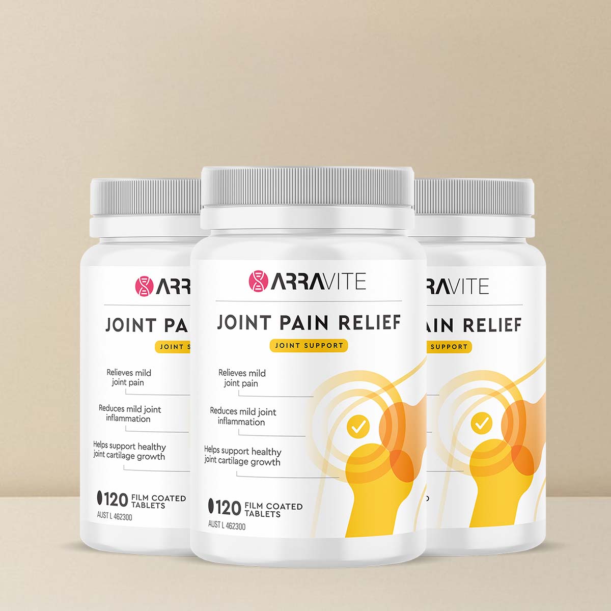 3 Boxes - Arravite Joint Pain Relief 120 Tablets - ARRAVITE