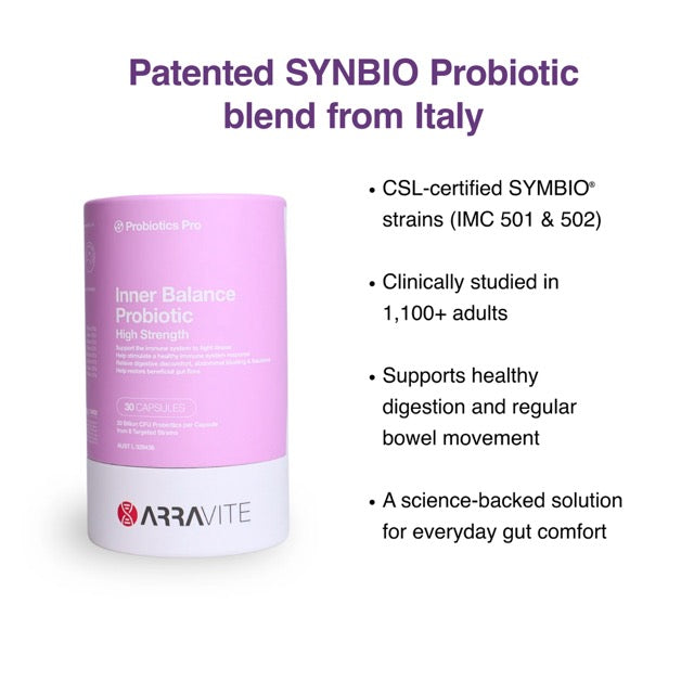 Inner Balance Probiotic – 2 Month Pack (2 x 30 Capsules) - 20 Billion CFU per capsule