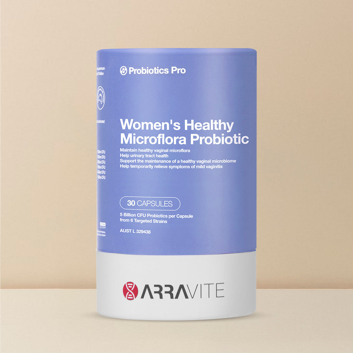 Women's Healthy Microflora Probiotic - Supports natural vaginal flora & microbiome harmony - 5 billion CFU & 4 targeted strains per capsule