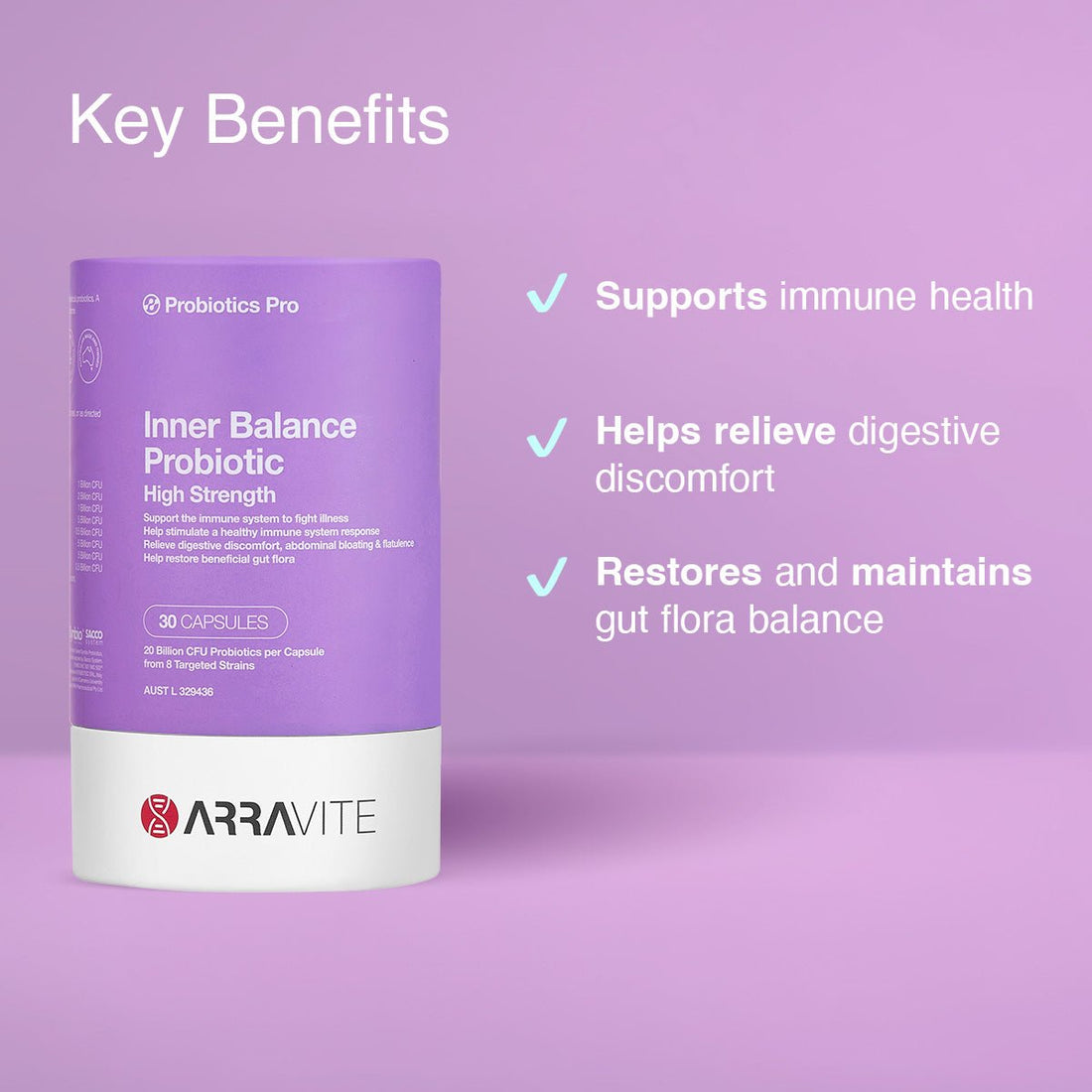 Inner Balance Probiotics High Strength - ARRAVITE