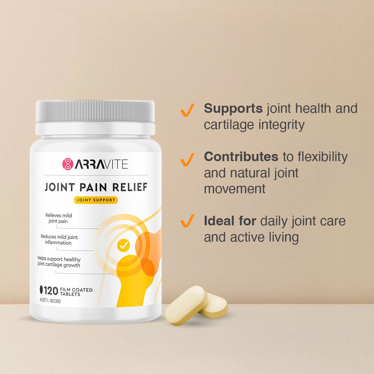 Arravite Joint Pain Relief – Joint Support (120 Tablets) - ARRAVITE