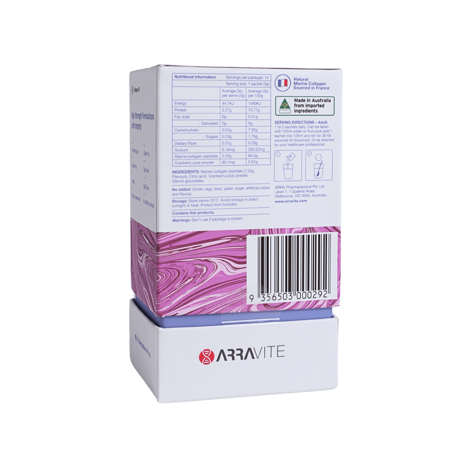 Collagen Beauty Essential + Cranberry Extract (Strawberry Flavour) - ARRAVITE