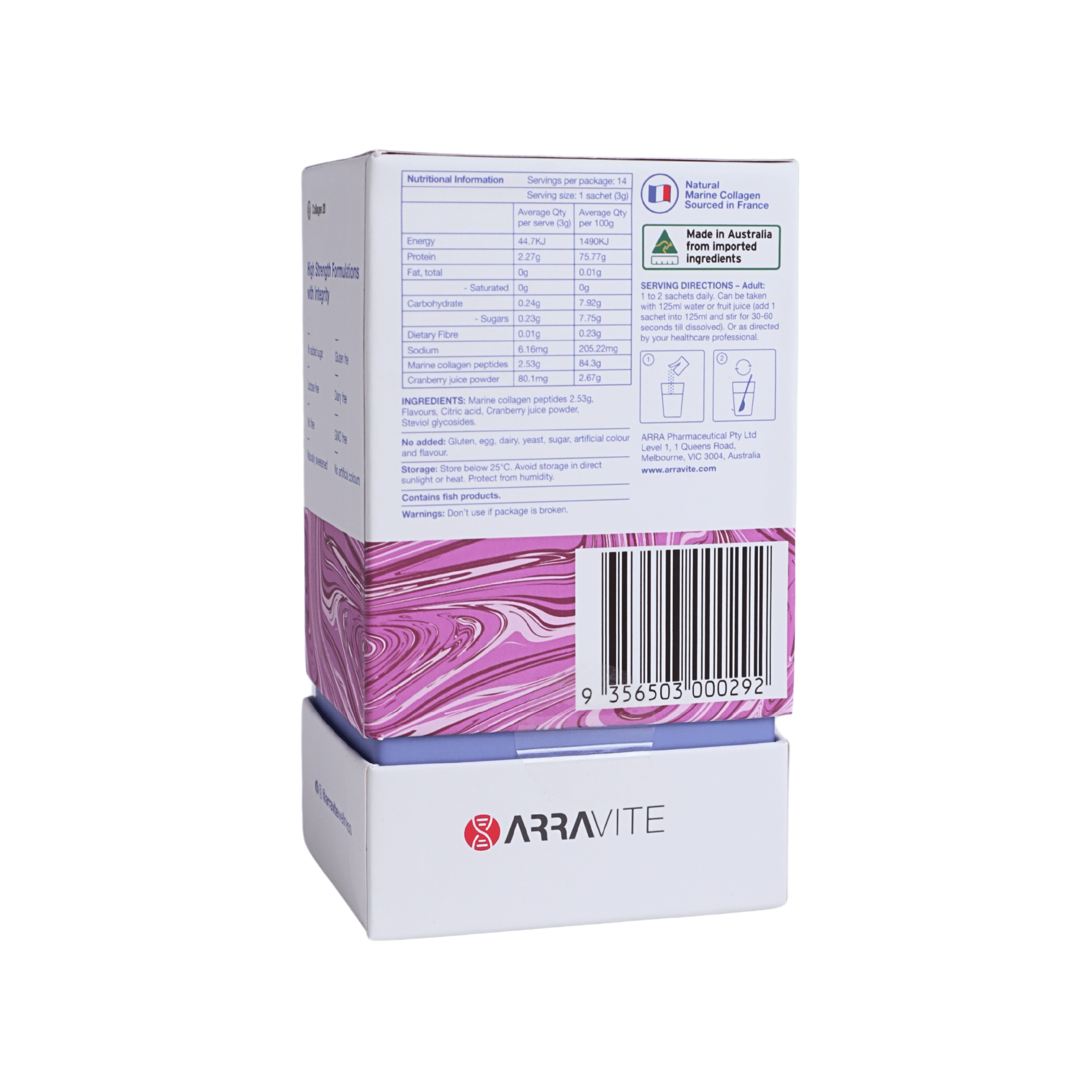 Collagen Beauty Essential + Cranberry Extract (Strawberry Flavour) - ARRAVITE