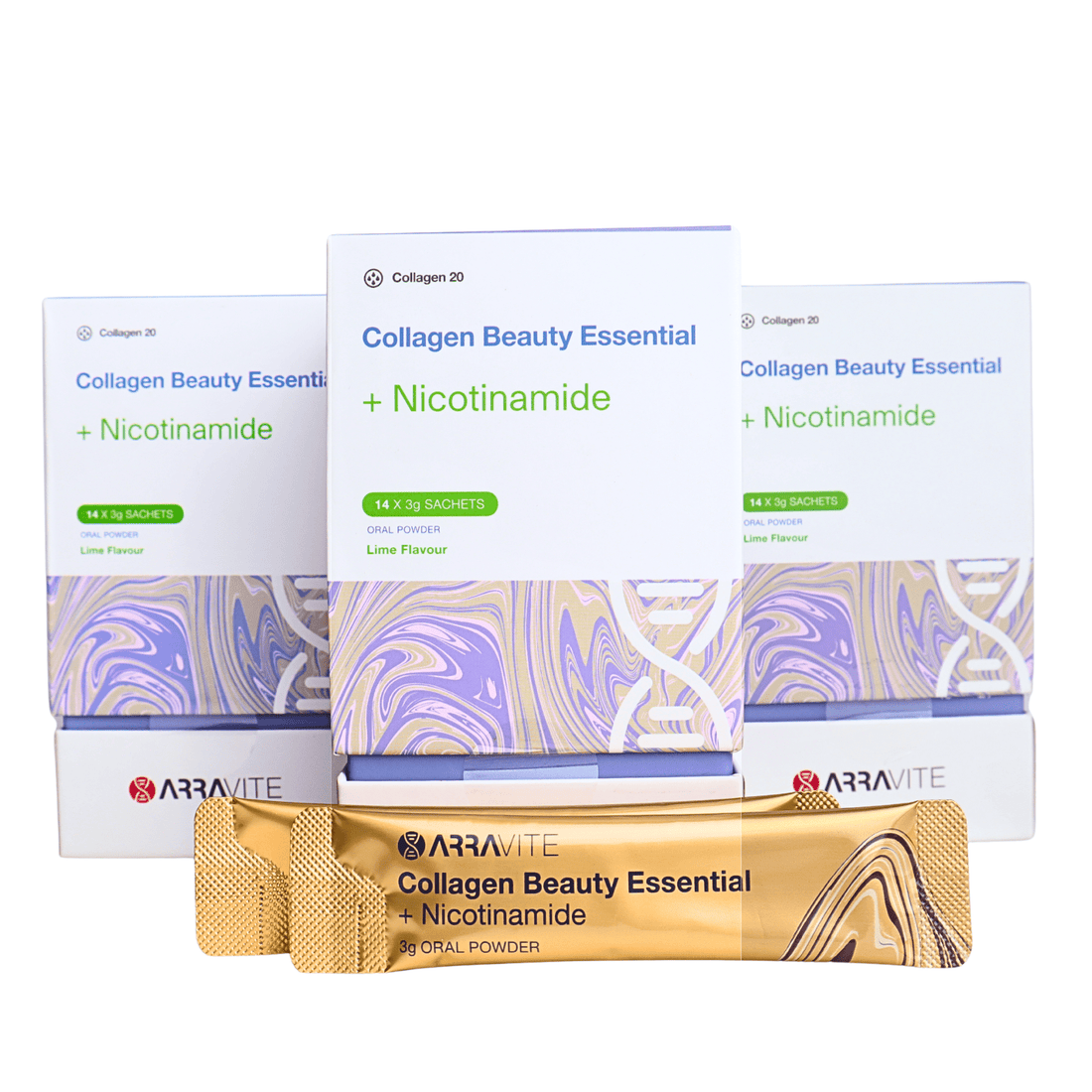 Collagen Beauty Essential + Nicotinamide for Radiant Skin (Lime Flavour) - ARRAVITE