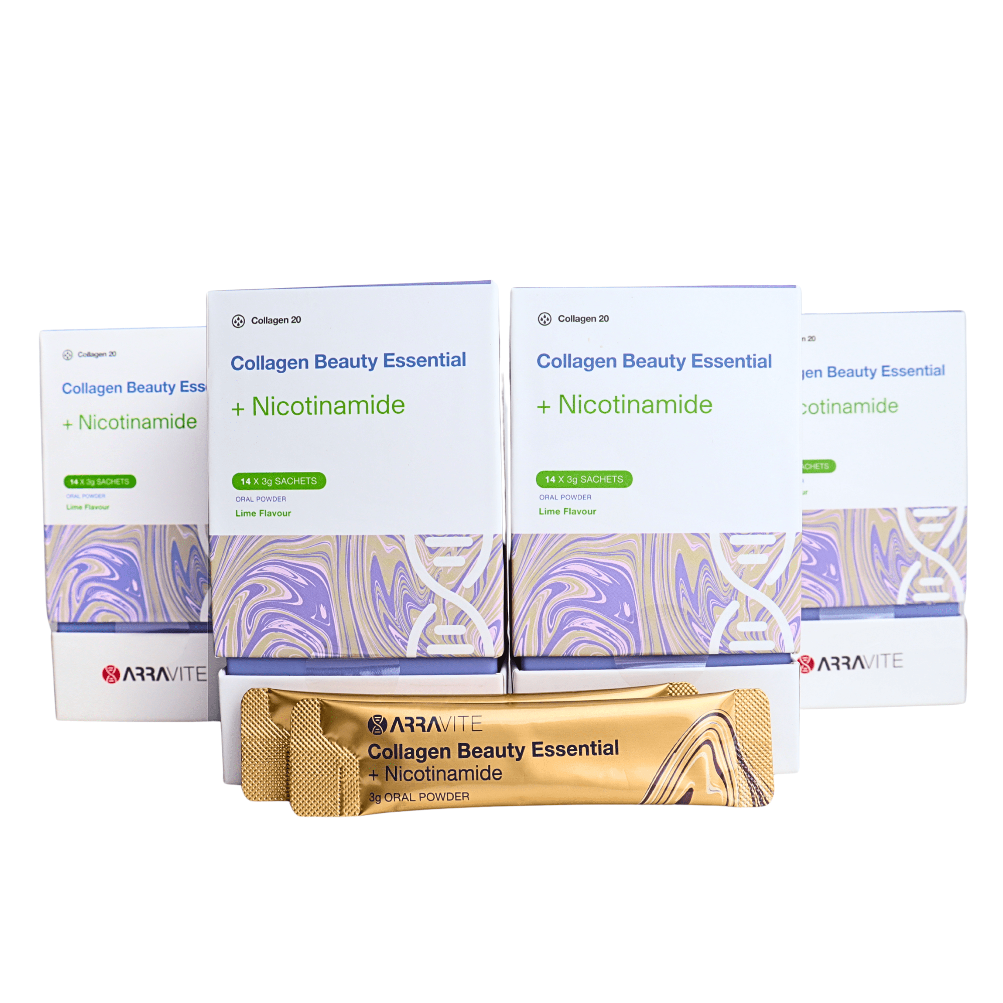 Collagen Beauty Essential + Nicotinamide for Radiant Skin (Lime Flavour) - ARRAVITE