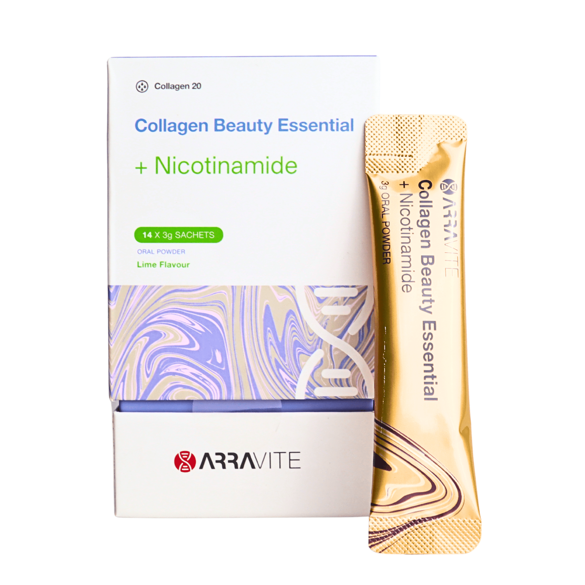 Collagen Beauty Essential + Nicotinamide for Radiant Skin (Lime Flavour) - ARRAVITE