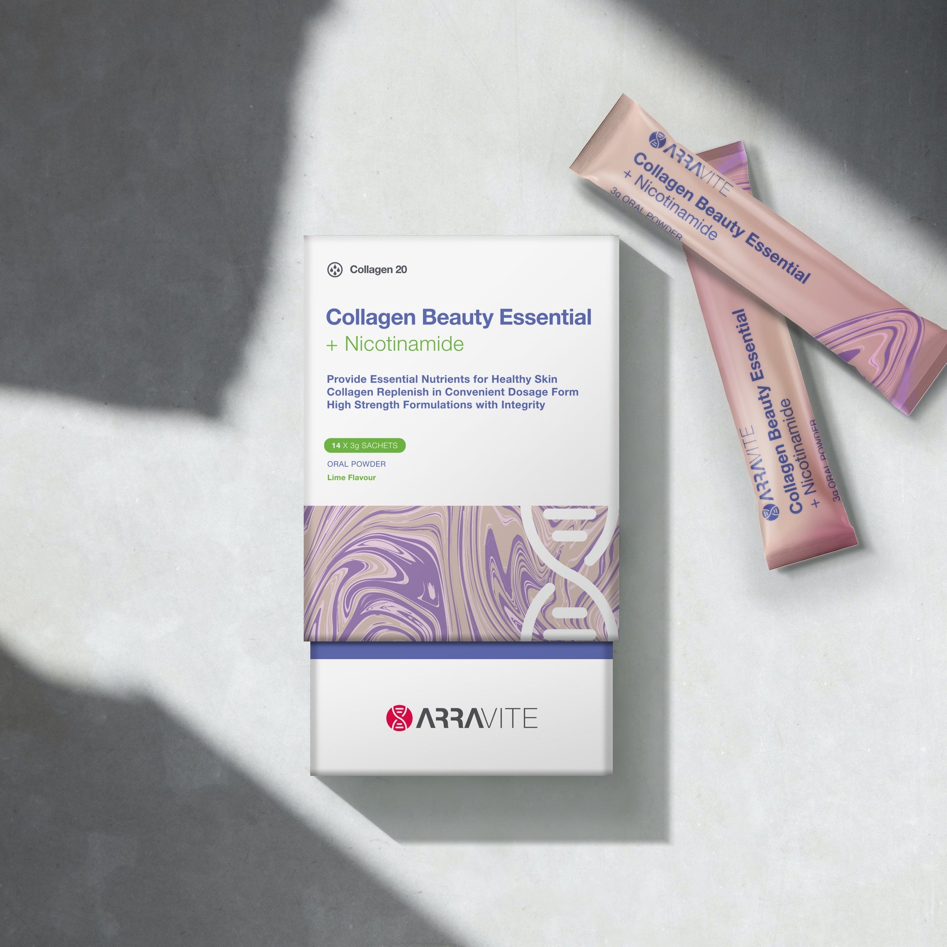 Collagen Beauty Essential + Nicotinamide for Radiant Skin (Lime Flavour) - ARRAVITE